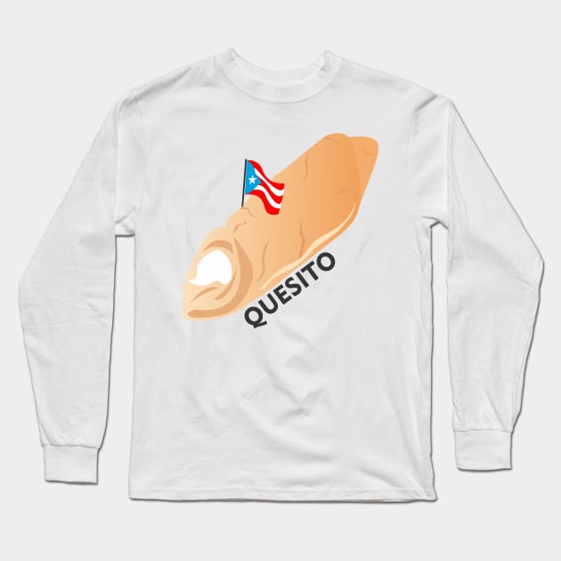 Boricua Quesito Puerto Rico Cheese Pastry Latino Food Long Sleeve T-Shirt by bydarling